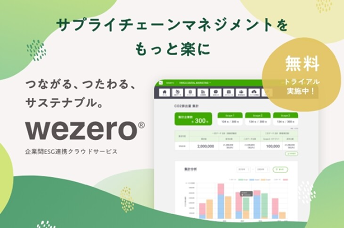 企業間ESG連携クラウドサービス「wezero」をリリース
